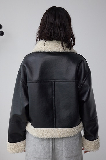 フェイクレザー/スエード フェイクムートンジャケット 詳細画像