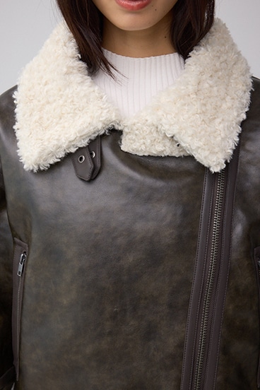 フェイクレザー/スエード フェイクムートンジャケット 詳細画像