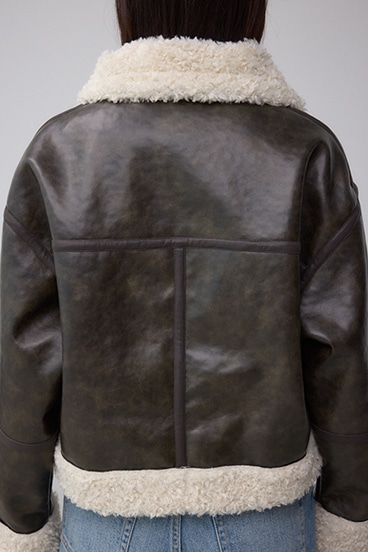 フェイクレザー/スエード フェイクムートンジャケット 詳細画像