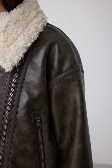 フェイクレザー/スエード フェイクムートンジャケット 詳細画像