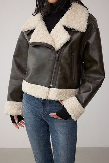 フェイクレザー/スエード フェイクムートンジャケット