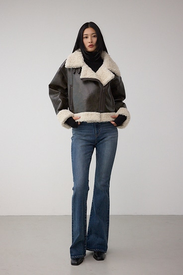 フェイクレザー/スエード フェイクムートンジャケット 詳細画像