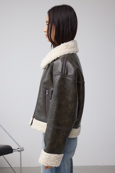 フェイクレザー/スエード フェイクムートンジャケット 詳細画像