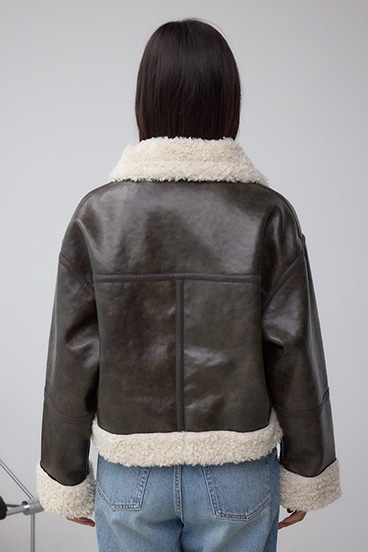 フェイクレザー/スエード フェイクムートンジャケット 詳細画像