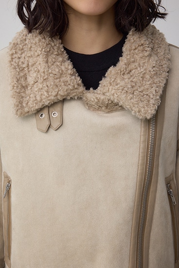 フェイクレザー/スエード フェイクムートンジャケット 詳細画像