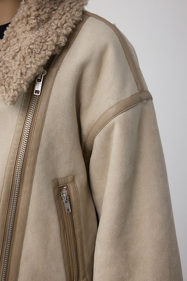 フェイクレザー/スエード フェイクムートンジャケット 詳細画像