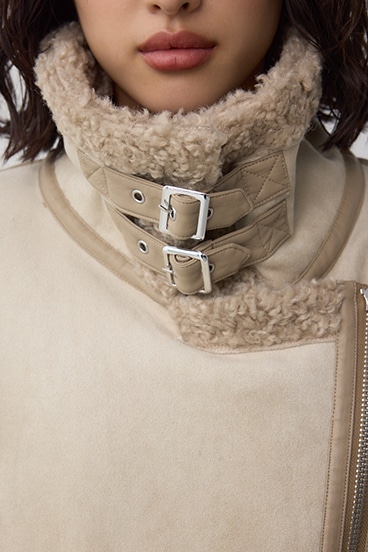 フェイクレザー/スエード フェイクムートンジャケット 詳細画像