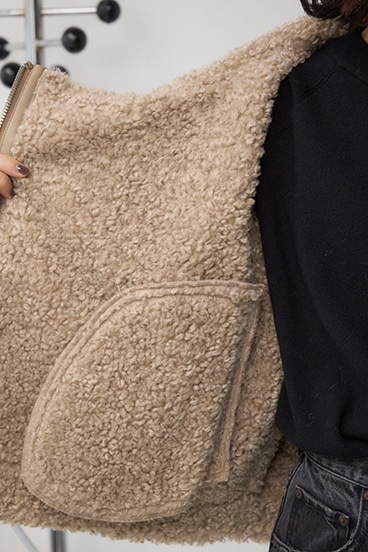 フェイクレザー/スエード フェイクムートンジャケット 詳細画像