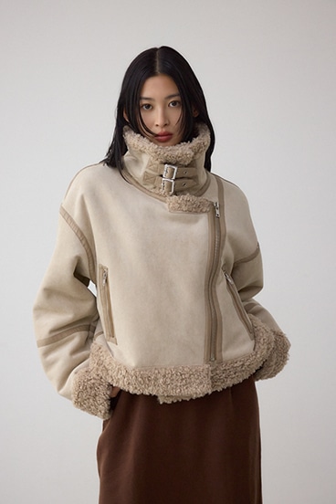 フェイクレザー/スエード フェイクムートンジャケット 詳細画像