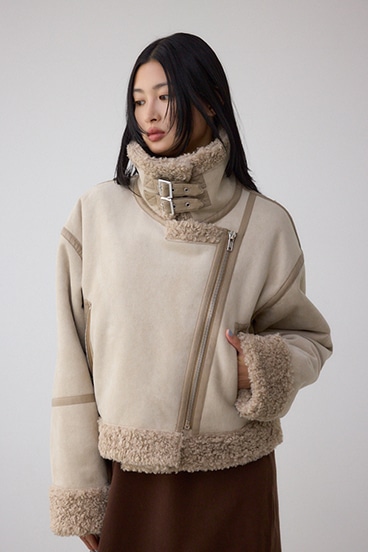 フェイクレザー/スエード フェイクムートンジャケット 詳細画像