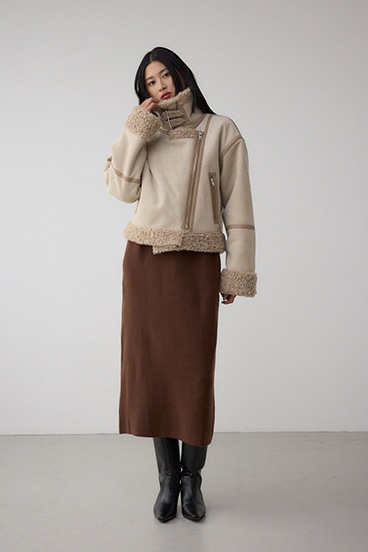 フェイクレザー/スエード フェイクムートンジャケット 詳細画像