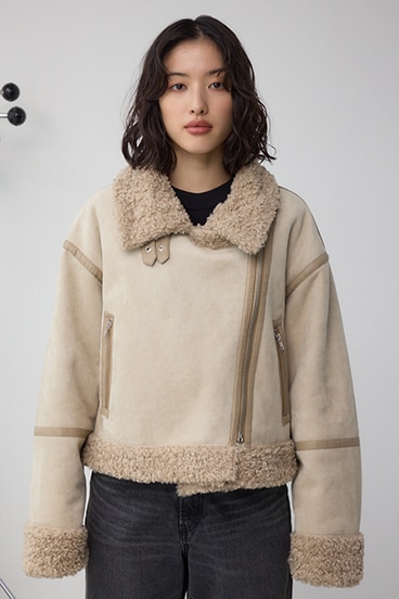 フェイクレザー/スエード フェイクムートンジャケット 詳細画像