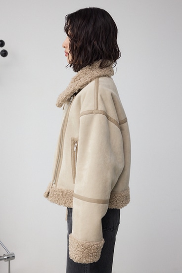 フェイクレザー/スエード フェイクムートンジャケット 詳細画像