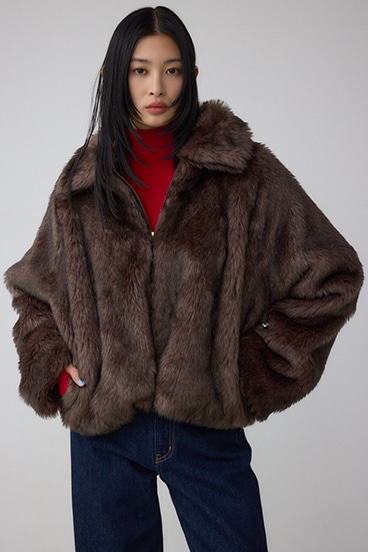 ジップアップファーコート