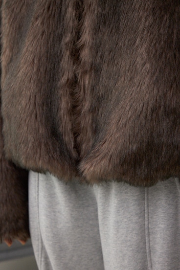 ジップアップファーコート 詳細画像