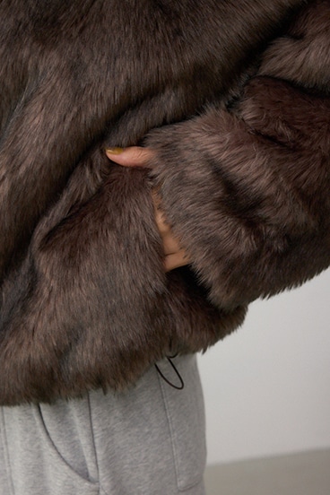 ジップアップファーコート 詳細画像