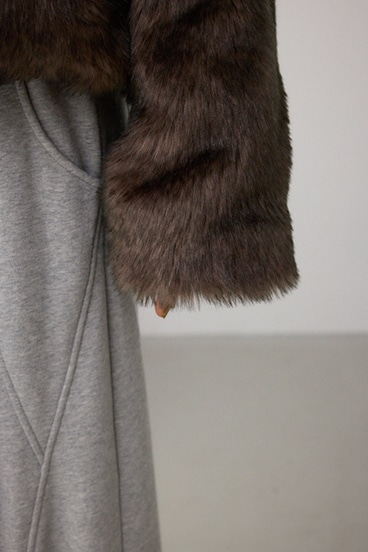 ジップアップファーコート 詳細画像