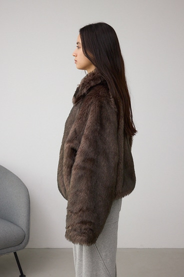 ジップアップファーコート 詳細画像