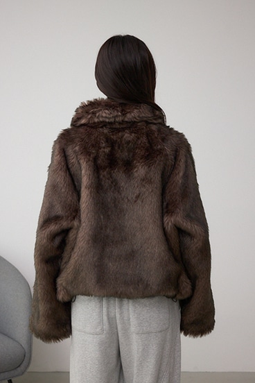 ジップアップファーコート 詳細画像