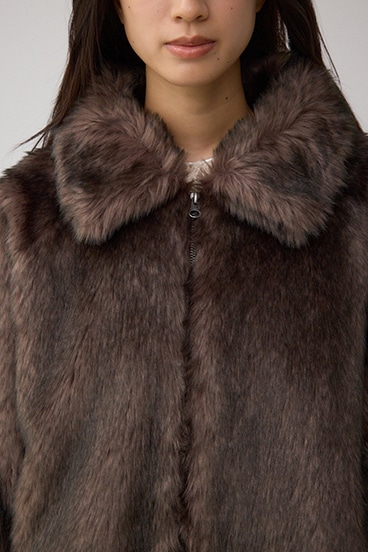 ジップアップファーコート 詳細画像