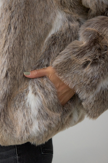 ジップアップファーコート 詳細画像