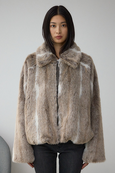 ジップアップファーコート 詳細画像