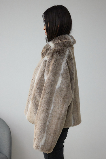 ジップアップファーコート 詳細画像