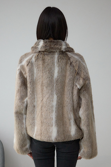 ジップアップファーコート 詳細画像