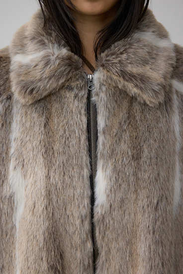 ジップアップファーコート 詳細画像