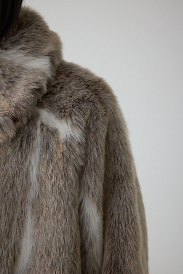 ジップアップファーコート 詳細画像