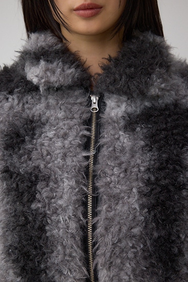 カーリーボアショートブルゾン 詳細画像