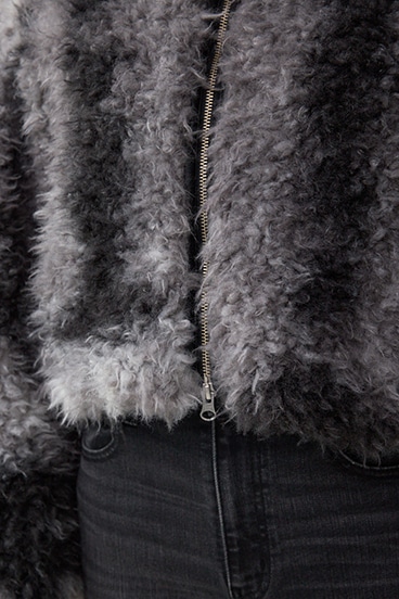 カーリーボアショートブルゾン 詳細画像