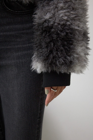 カーリーボアショートブルゾン 詳細画像