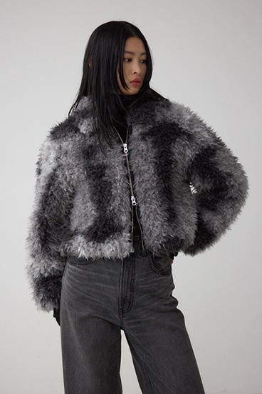 カーリーボアショートブルゾン 詳細画像