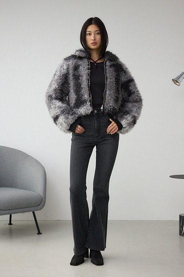 カーリーボアショートブルゾン 詳細画像