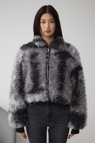 カーリーボアショートブルゾン 詳細画像