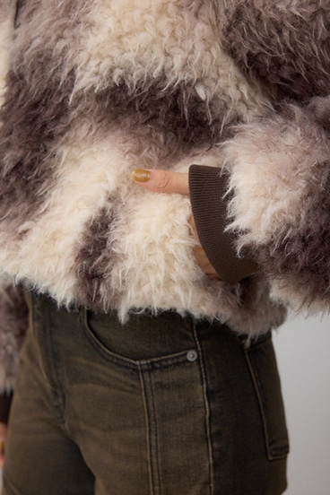 カーリーボアショートブルゾン 詳細画像