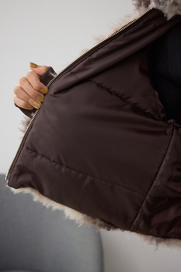 カーリーボアショートブルゾン 詳細画像