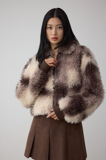 カーリーボアショートブルゾン