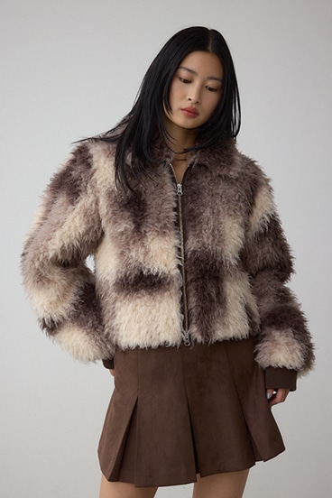 カーリーボアショートブルゾン 詳細画像