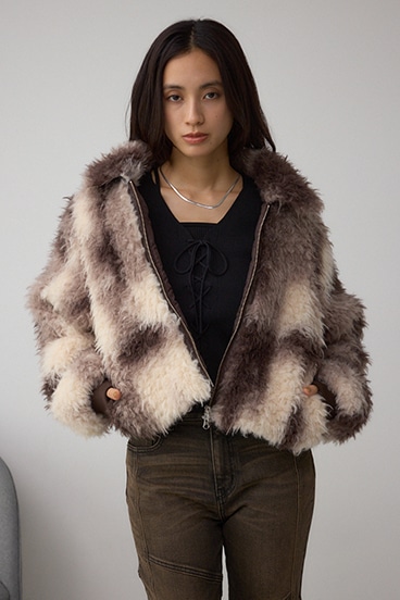 カーリーボアショートブルゾン 詳細画像