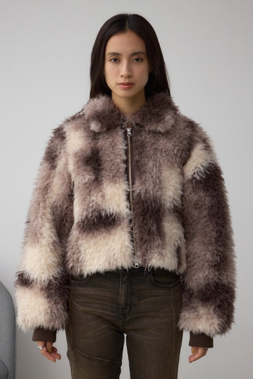 カーリーボアショートブルゾン 詳細画像