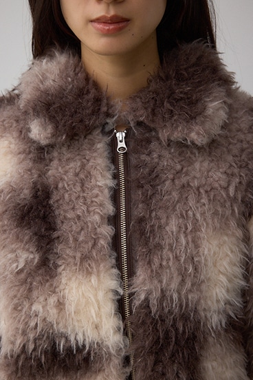 カーリーボアショートブルゾン 詳細画像