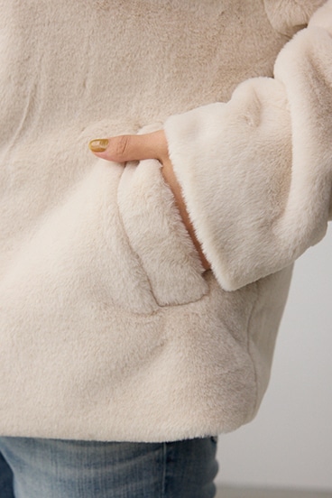 スタンド2WAYファーショートコート 詳細画像