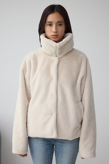 スタンド2WAYファーショートコート 詳細画像