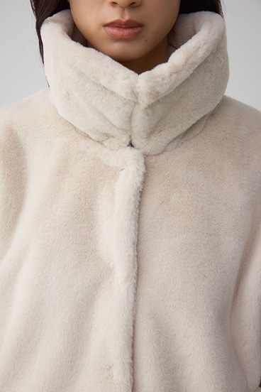 スタンド2WAYファーショートコート 詳細画像