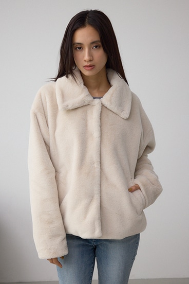 スタンド2WAYファーショートコート 詳細画像