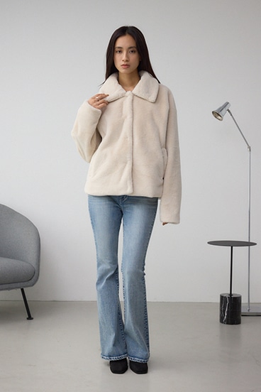 スタンド2WAYファーショートコート 詳細画像