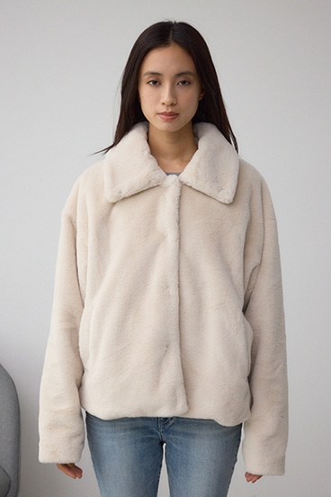 スタンド2WAYファーショートコート 詳細画像