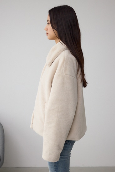 スタンド2WAYファーショートコート 詳細画像